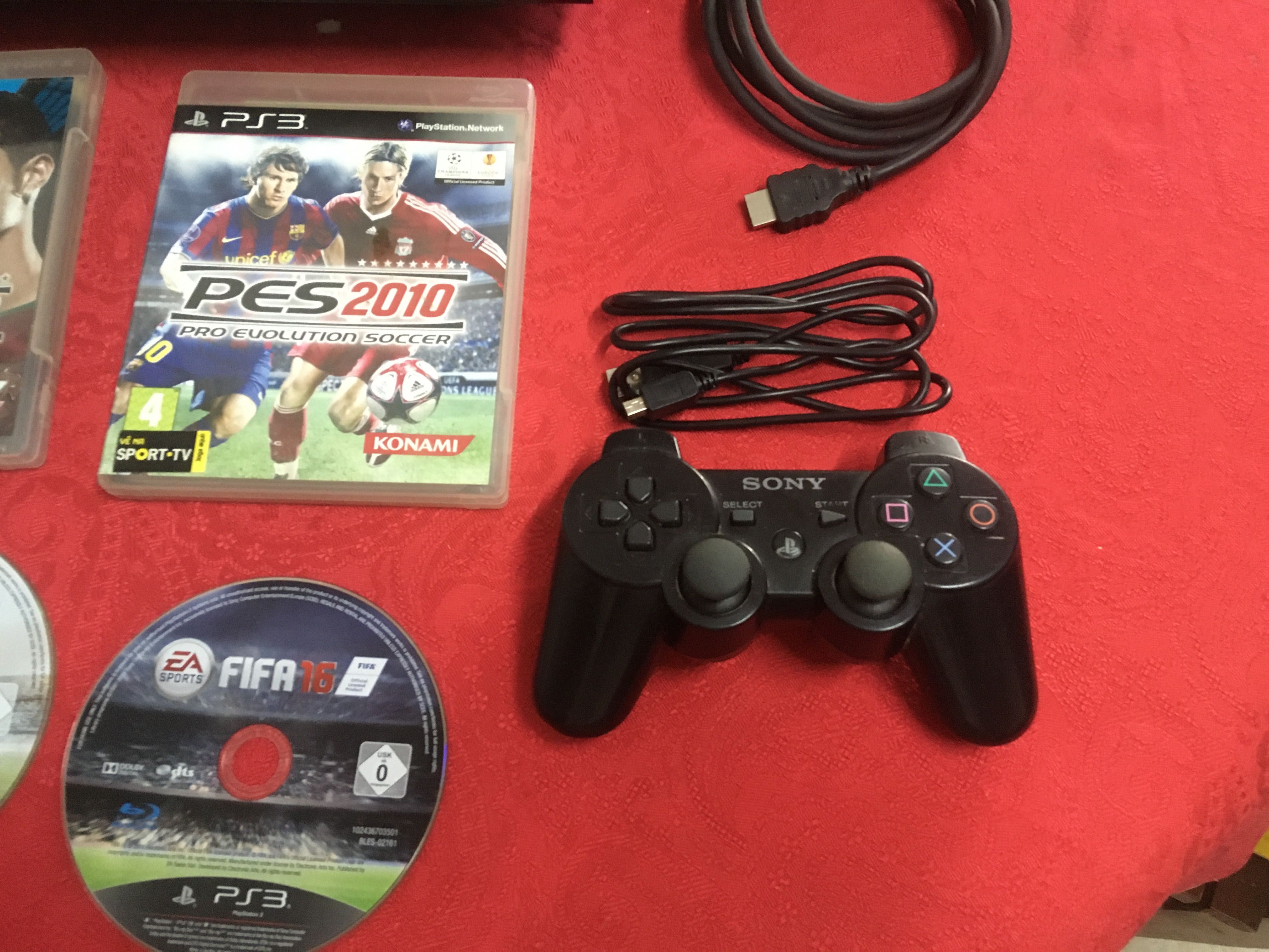 PlayStation 3 Fat 40gb-c/ caixa comando e 7 jogos