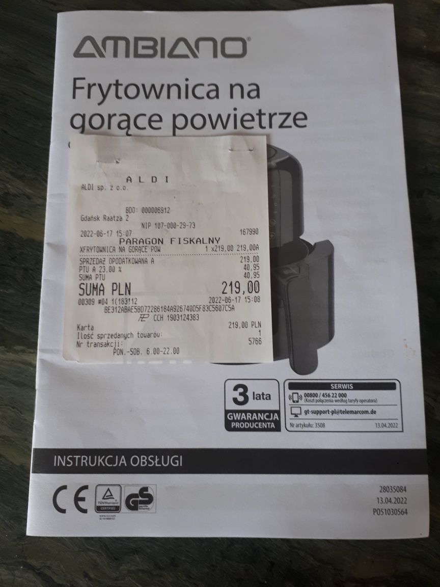 Frytkownica na gorące powietrze, beztłuszczowa.