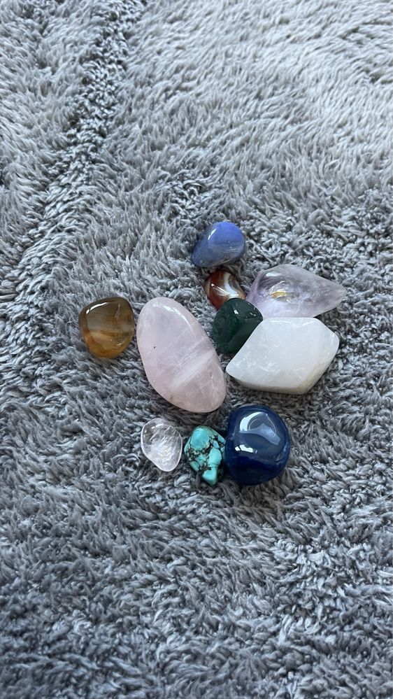 Conjunto de minerais polidos