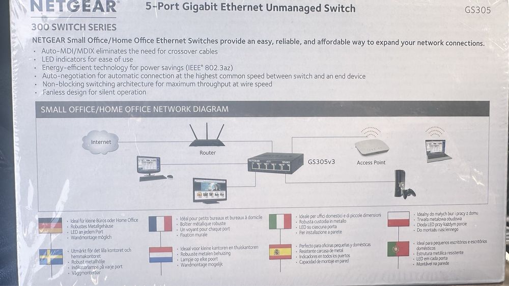 Netgear 5 Portas *Novo