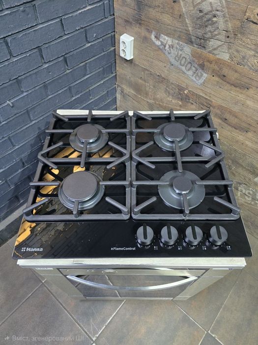 Газ на склі. Чавун. Газова варильна поверхня Hansa BHKS650551