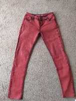 Spodnie czerwono-czarne jeans rozmiar 38