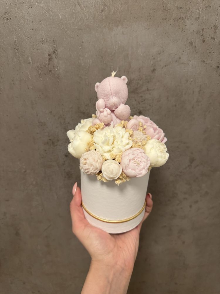 Świece sojowe candle box flower box świeca sojowa stroik komunia