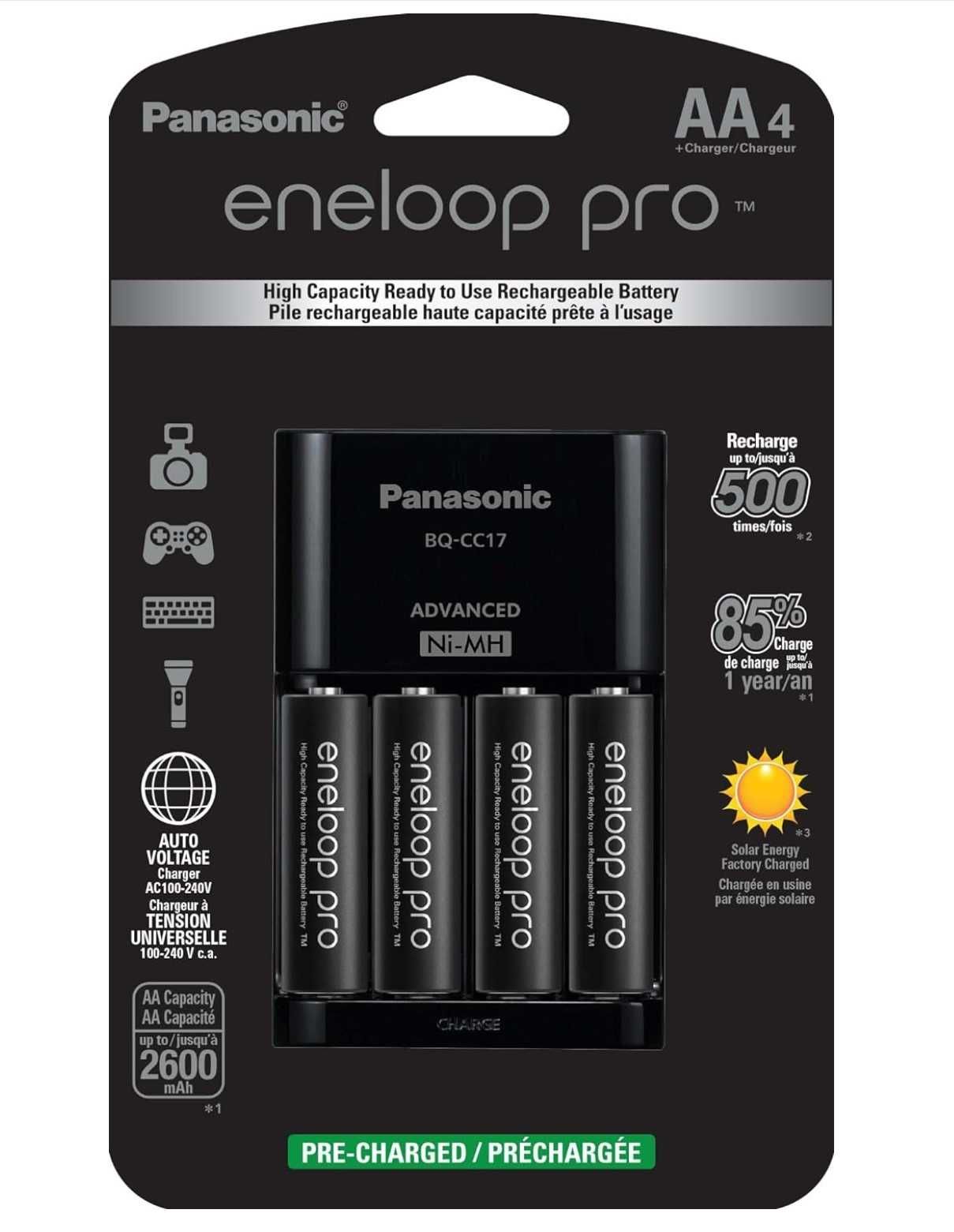 AA AAA Зарядний пристрій Panasonic Eneloop PRO + АКУМИ