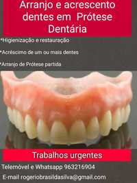 Conserto de Prótese Dentária placa dentária dentadura