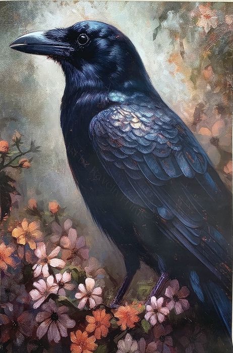 Gobelin na płótnie HD/Obrazek/Home Decor, Halloween Mystic/Black Raven