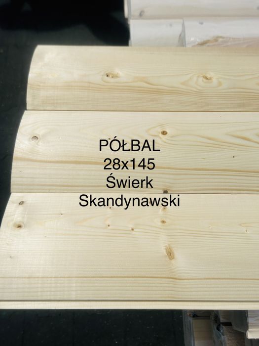 Deska elewacyjna PÓŁBAL 28x145 świerk skandynawski