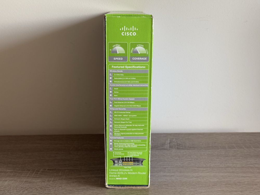 Cisco Linksys WAG120N router bezprzewodowy WiFi komplet