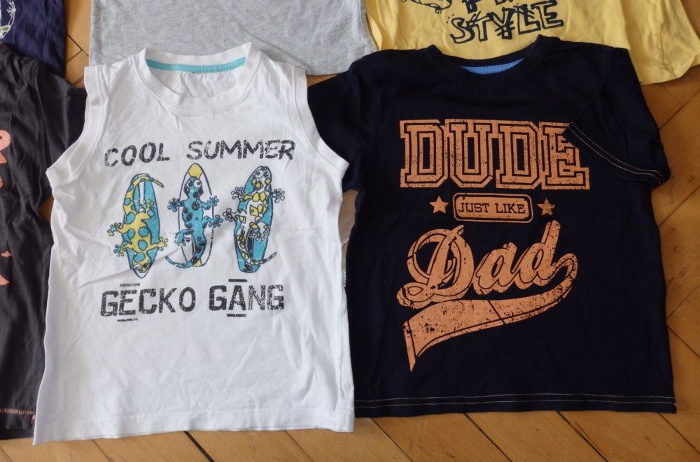 Koszulki na krótki rękaw bluzki T-shirt na lato rozm. 110 - 116 cm