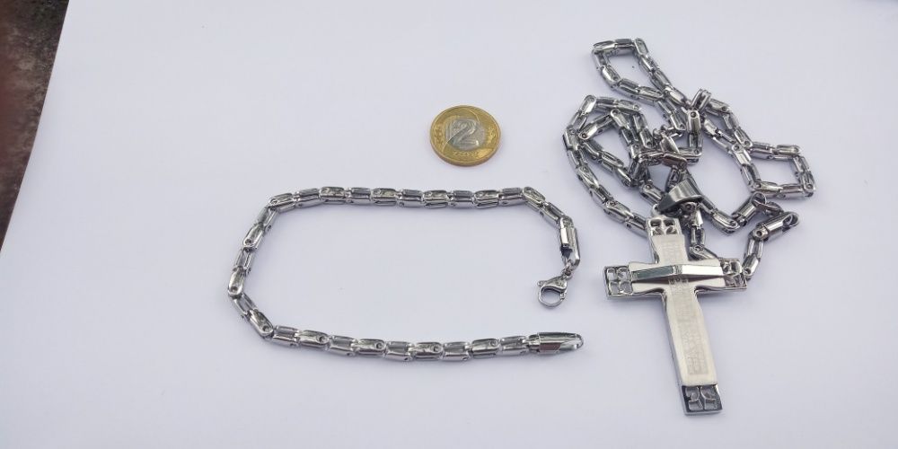 Srebrny Łańcuszek,ankier,krzyżyk,bransoletka,316l,prezent,kruk,cc,nb