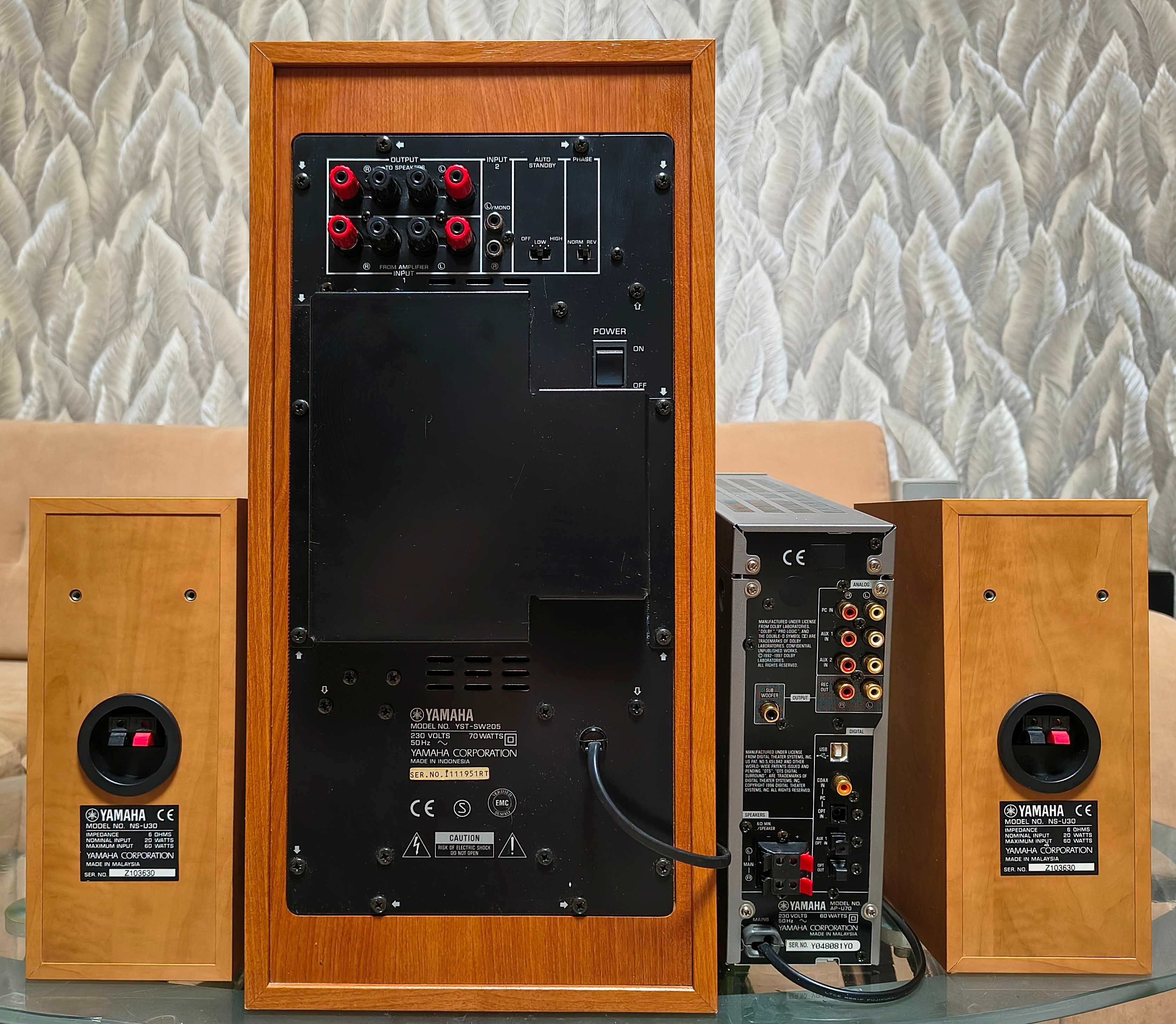 Акустическая система 2.1 Yamaha AP-U70+YST-SW205+NS-U30/OPT,Coax,USB/