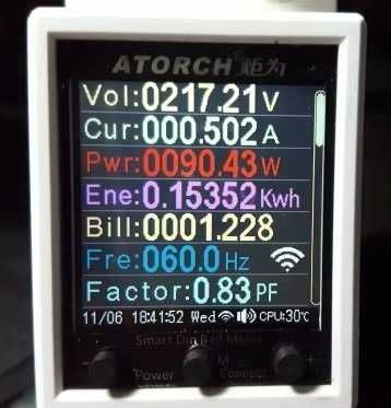 Licznik Energii elektrycznej WiFi Tuya cyfrowy + zabezpieczenia 8 w 1