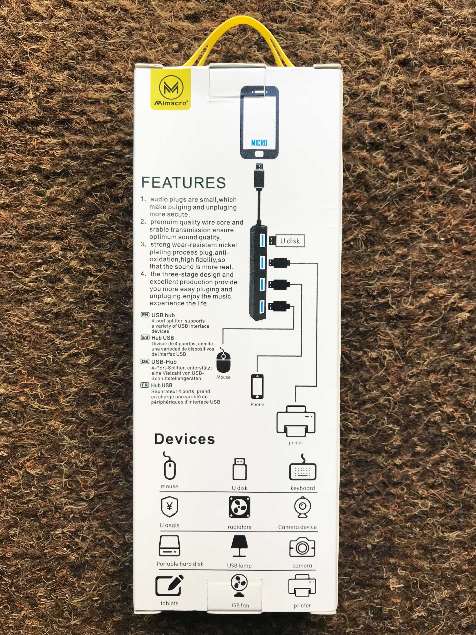 HUB OTG Micro USB para 4 portas USB