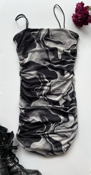 Nowa Czarno-szara sukienka mesh - Pink Vanilla, 34