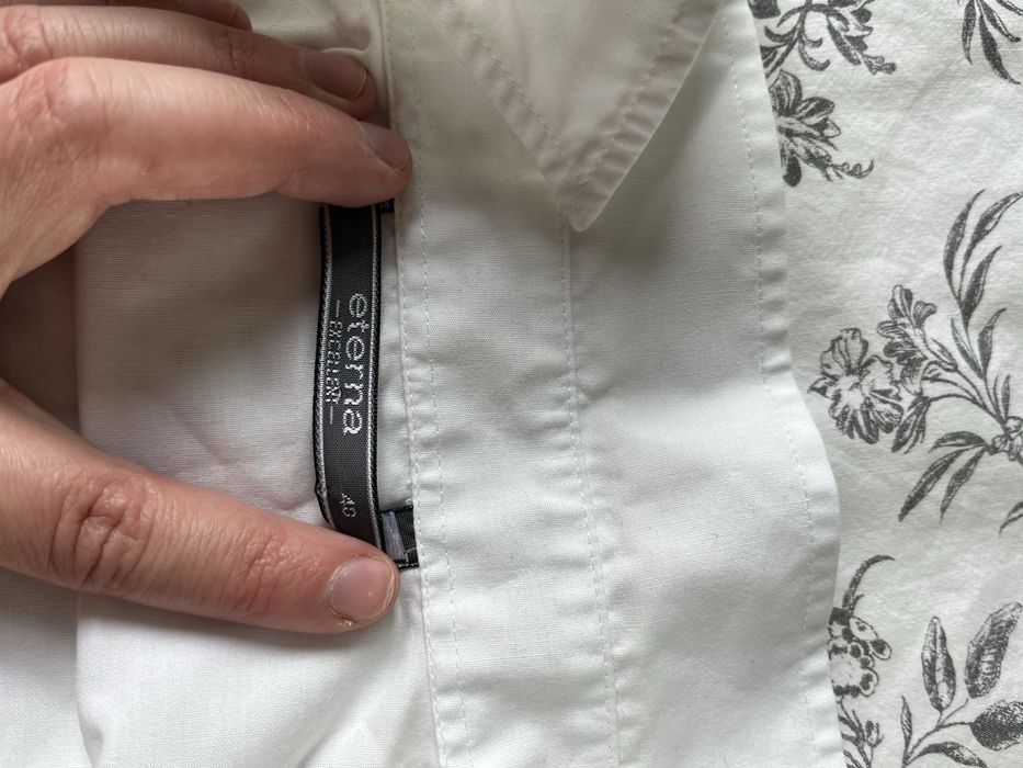Bawełniana koszula bluzka zapinana na guziki krótki rękaw 40 L 42 XL
