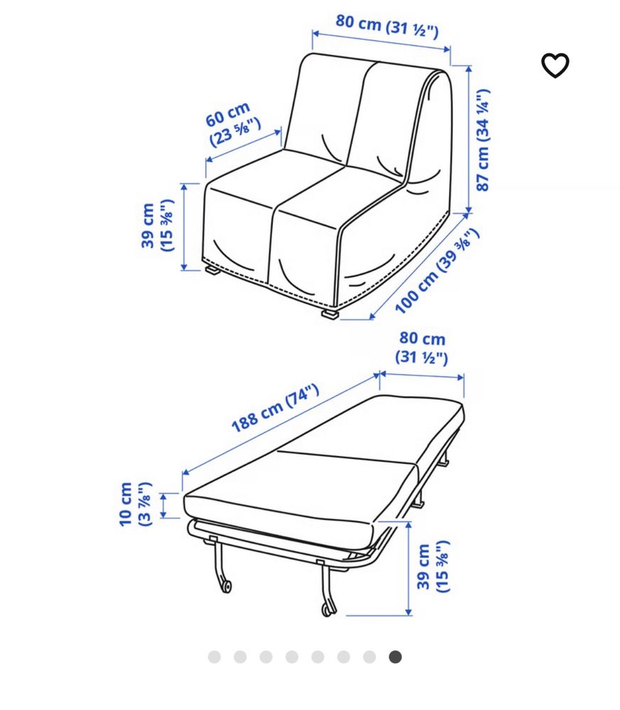 Fotel rozkladany łóżko polowe  Ikea Lycksele beżowy 2 szt