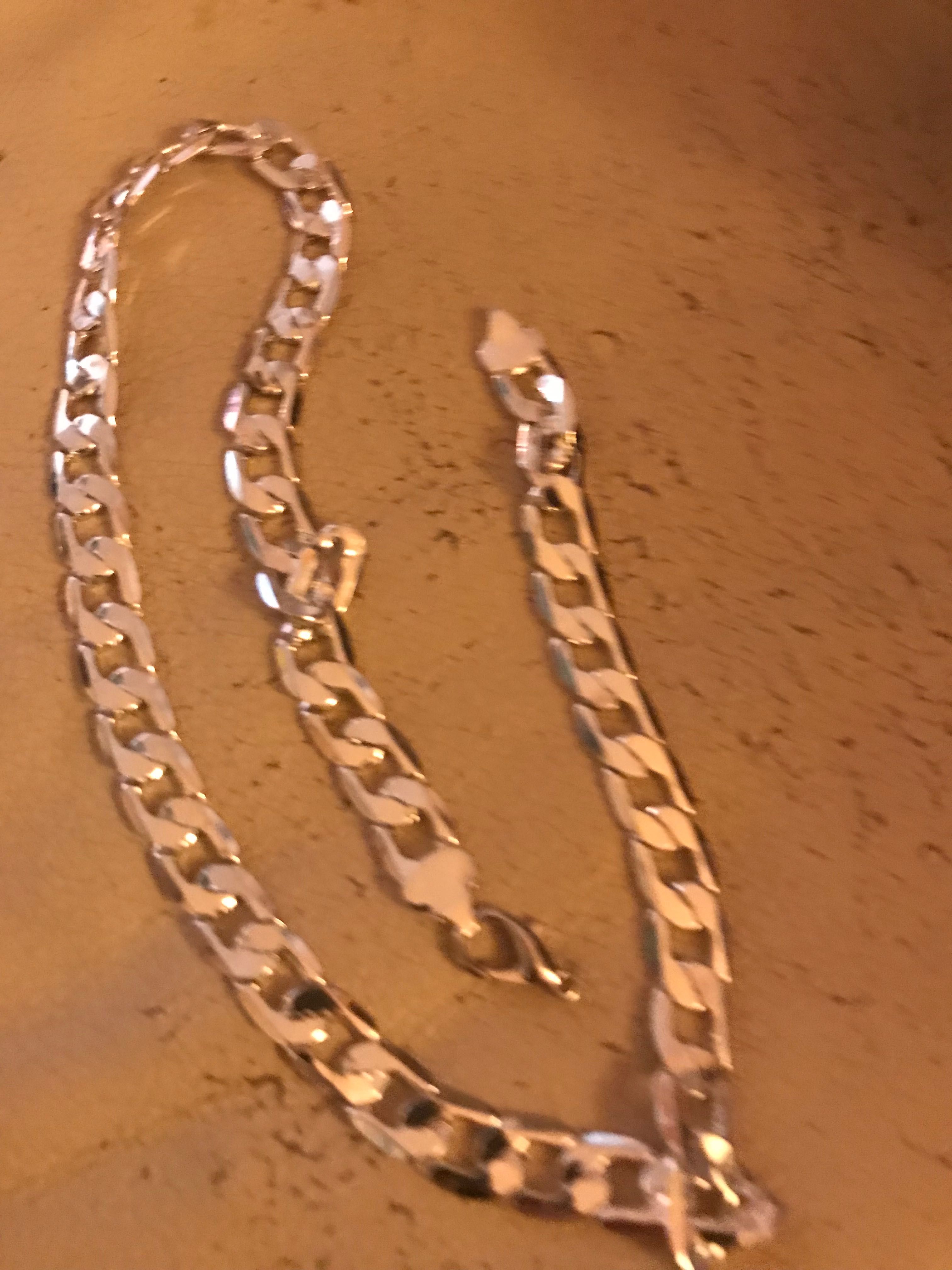Łańcuszek Srebrny 925 Srebro Warstwowe Uszkodzony 10 gram 60 cm