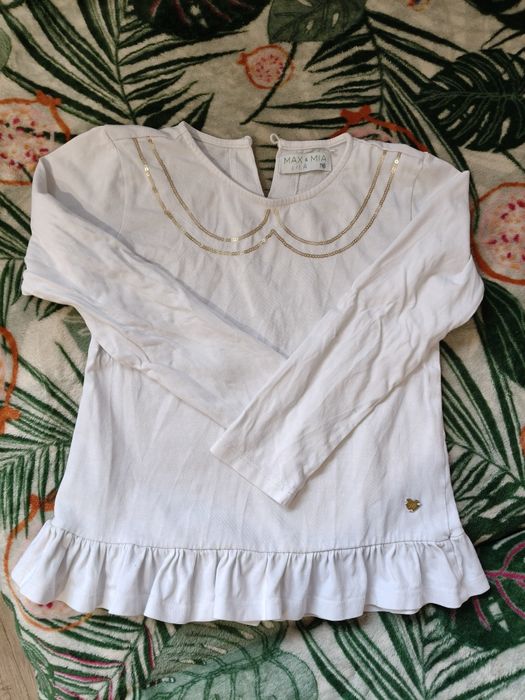 Biała bluzka dla dziewczynki r.116