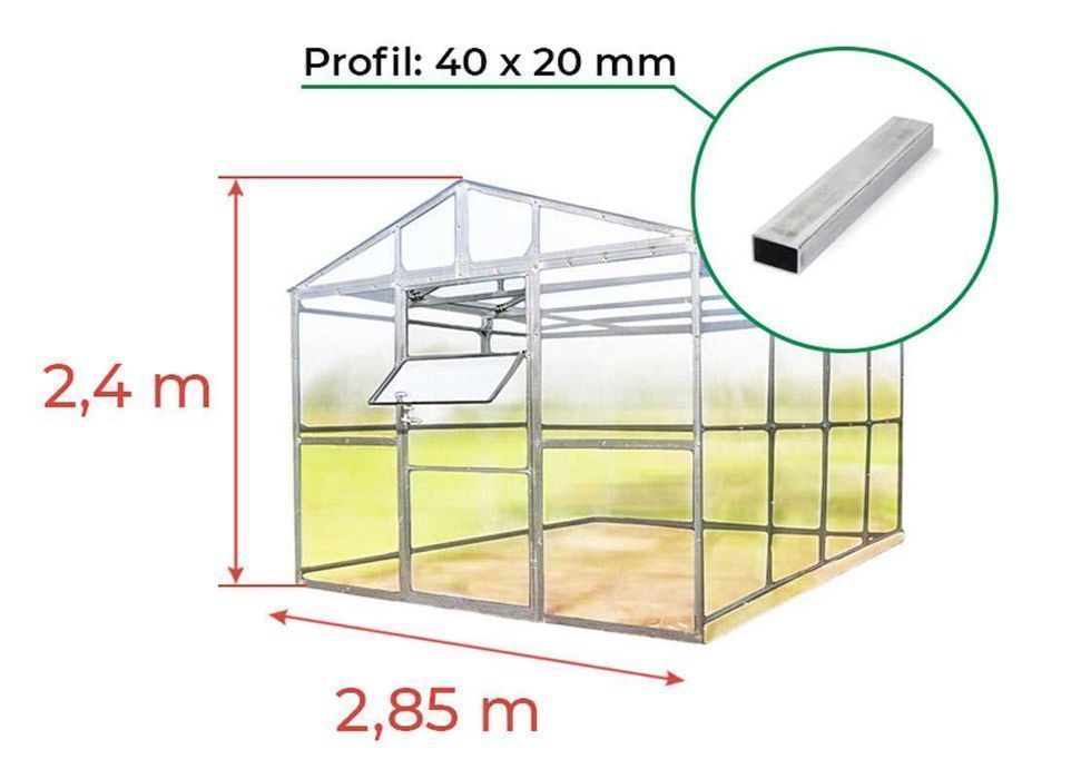 Szklarnia z Poliwęglanu 4mm 2,85х4m, 6m, 8m, 10m, 40x20mm + 3 prezenty