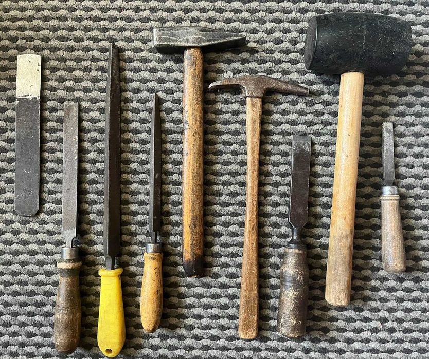 Stare Narządzie Młotki Dłuta i Pilniki Zestaw