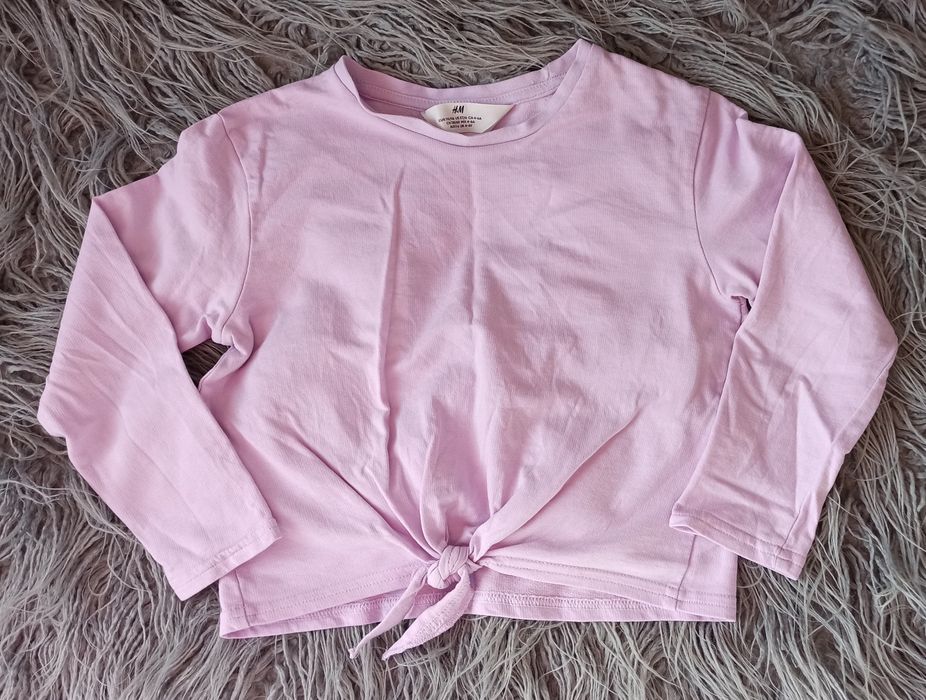 H&M Koszulka crop top z wiązaniem r. 110-116
