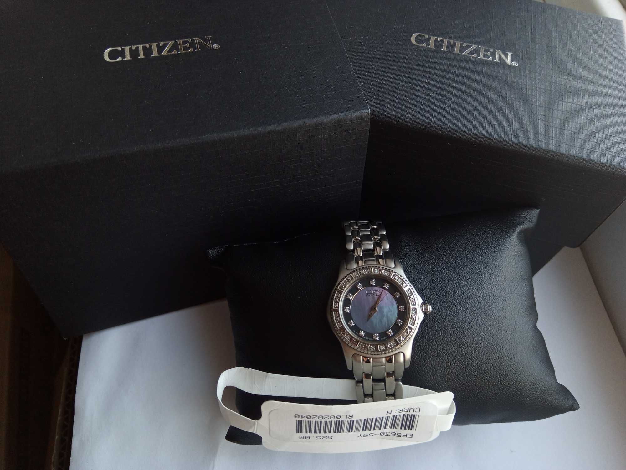 Женские часы 32 бриллианта Citizen Eco-Drive Diamond EP5630-55Y Сапфир