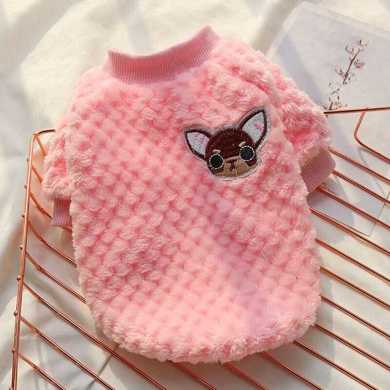 Розовый мягкий плюшевый свитер для собак и кошек маленьких пород раз S