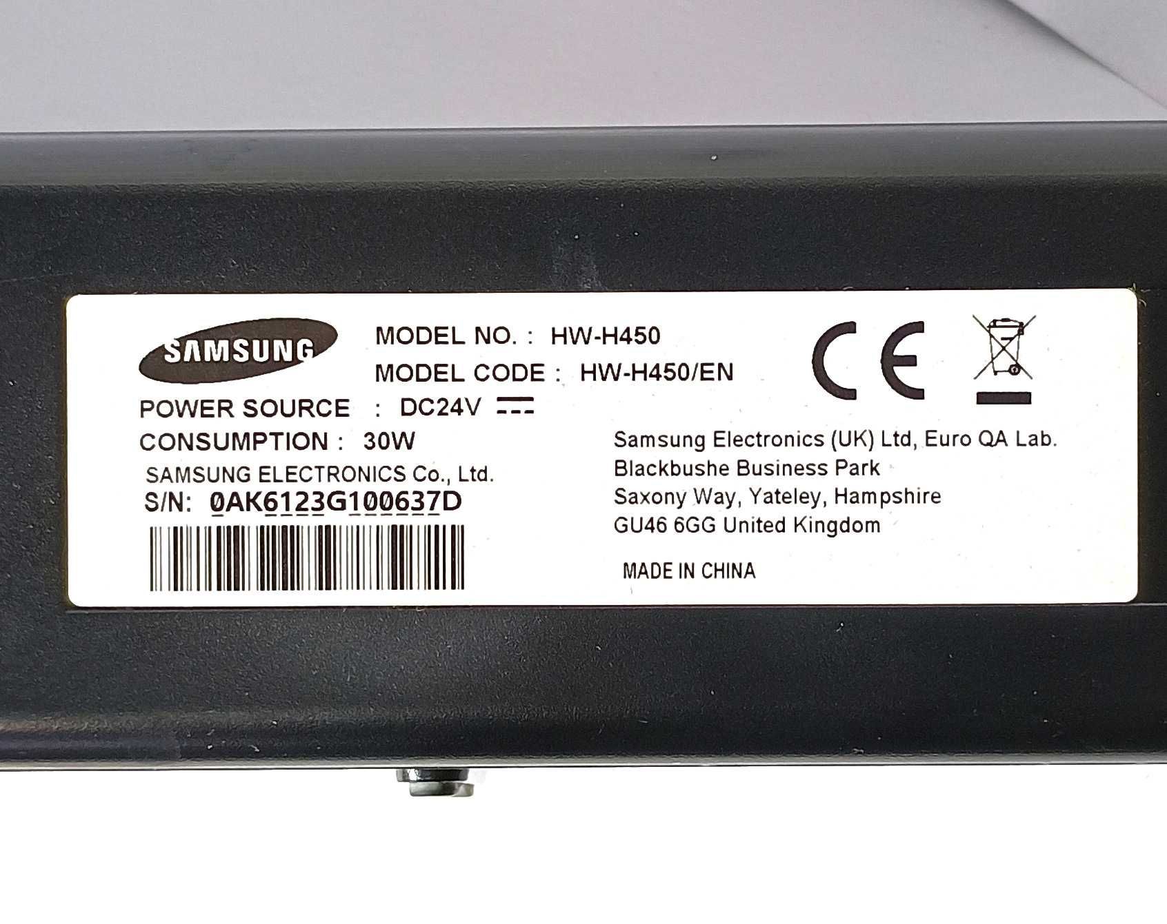 Soundbar Samsung HW-H450 + Subwoofer, Pilot, Zasilacz