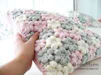 Poduszka dekoracyjna  kwiatki 3d - handmade - kolory!