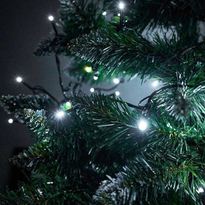 Lampki LED łańcuch świetlny 10m 100LED zimny biały 8 trybów świecenia