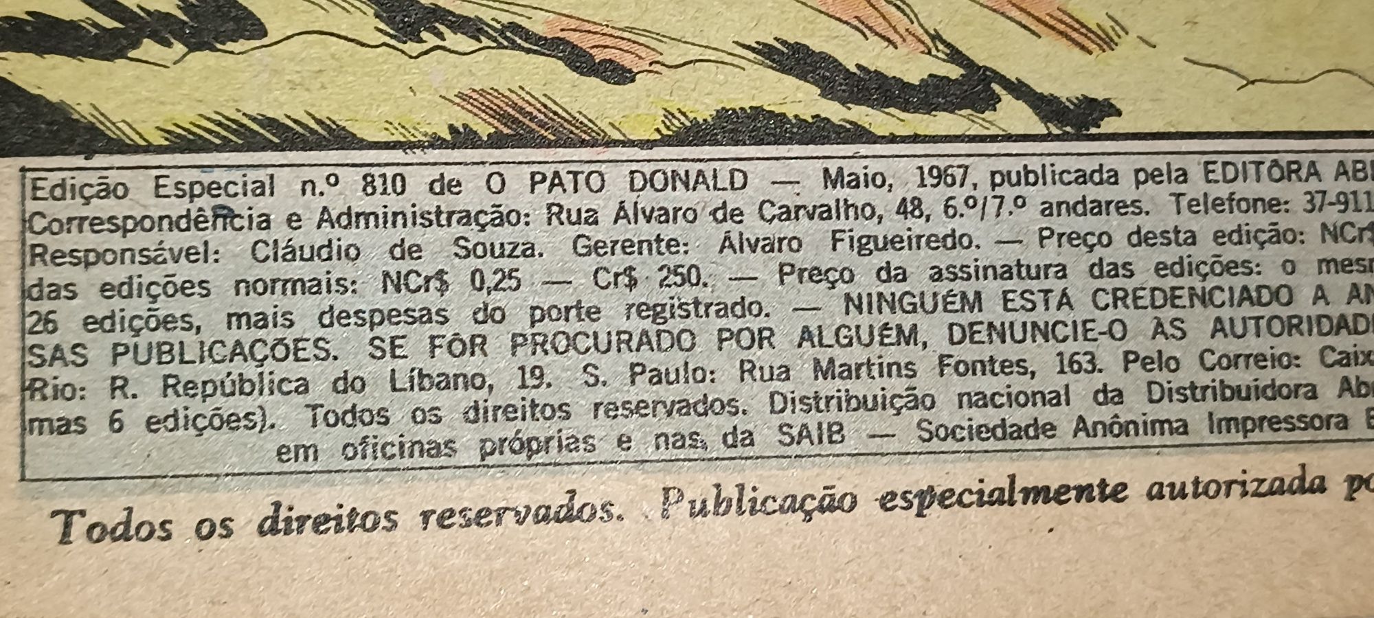Raro almanaque Tio Patinhas de 1967 contém cromos