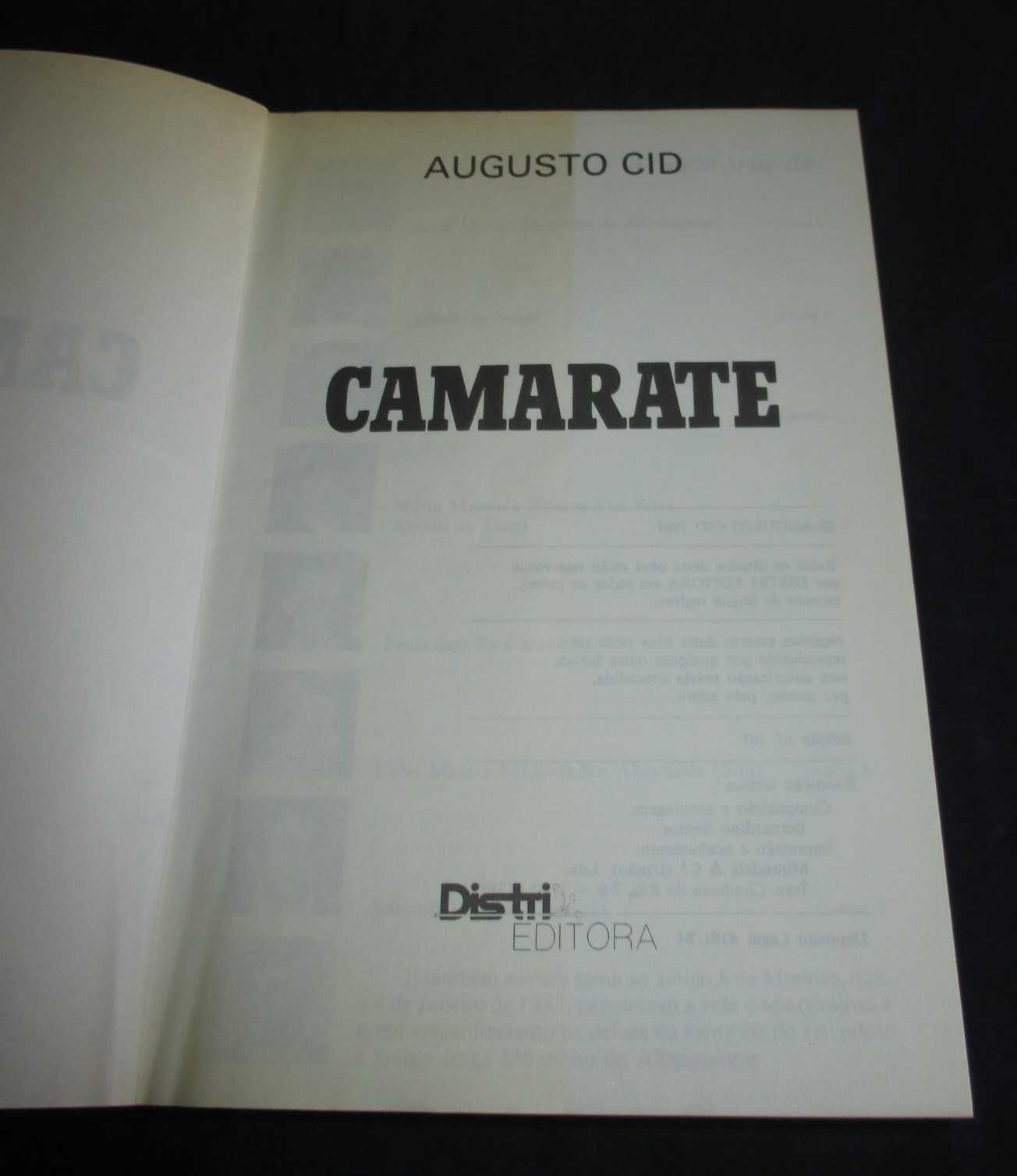 Livro Camarate Augusto Cid Distri Editora 1984