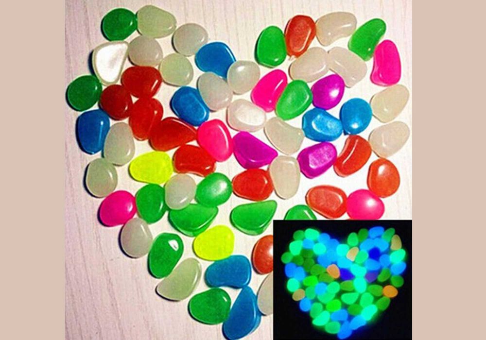 Декоративные цветные светящиеся камни, камушки грунт для в аквариума