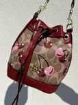 Coach cherry mini bag torebka burgundowa