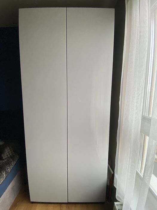 Szafa IKEA PAX szare fronty, ciemny brąz, 100 cm z BRUDNIKAMI