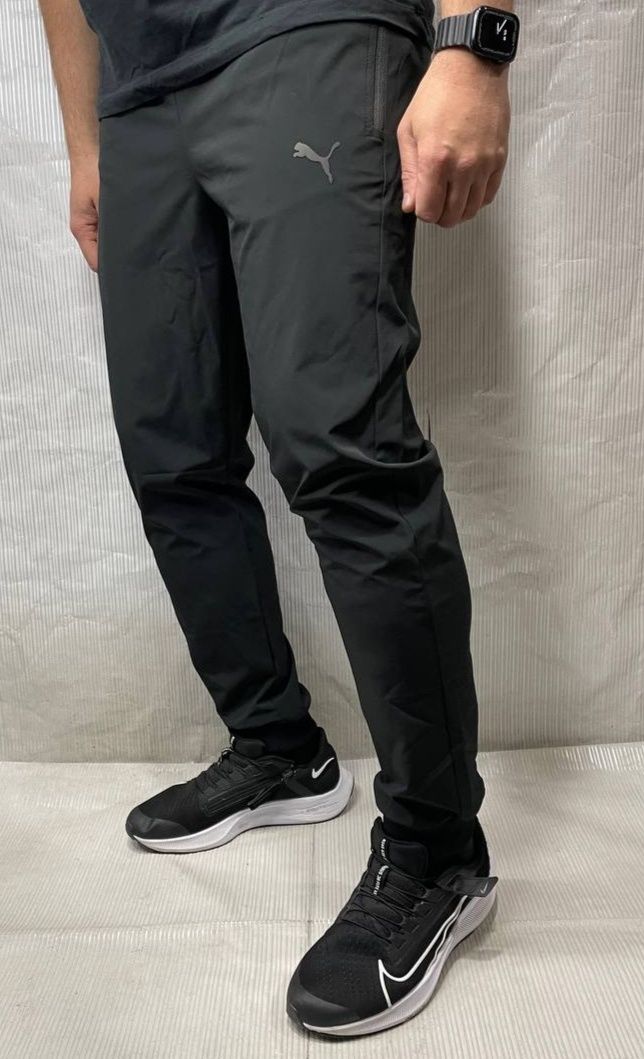 Мужские летние спортивные штаны Puma черные и серые