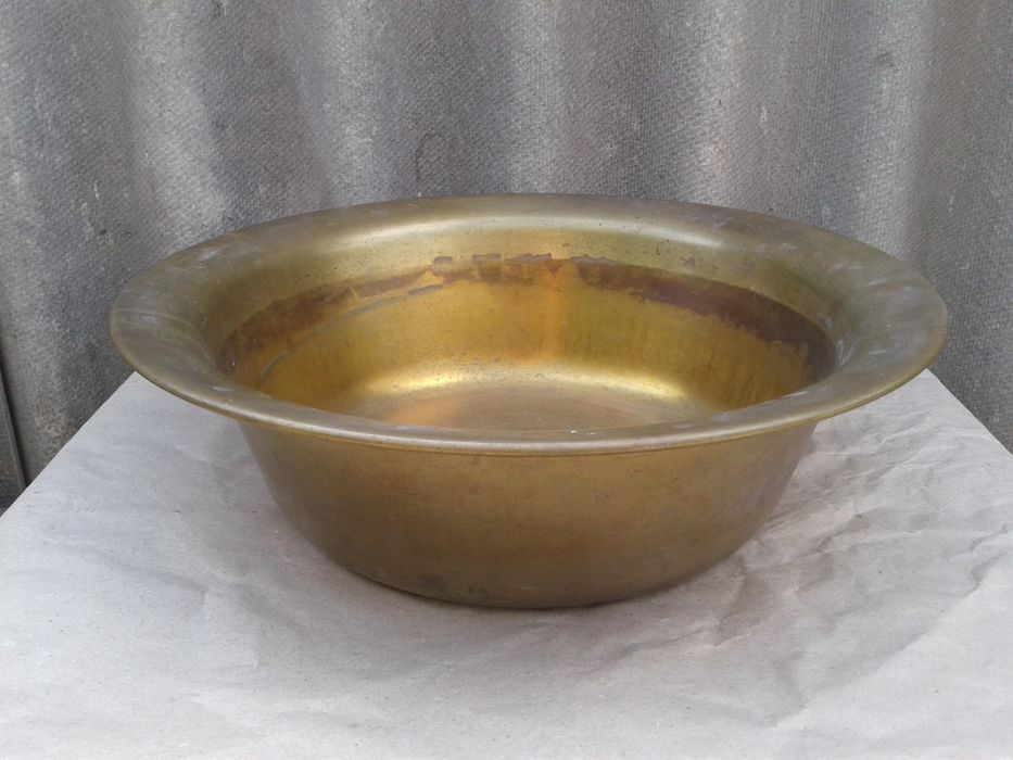 Большой таз латунный для варки варенья СССР миска медная латунная