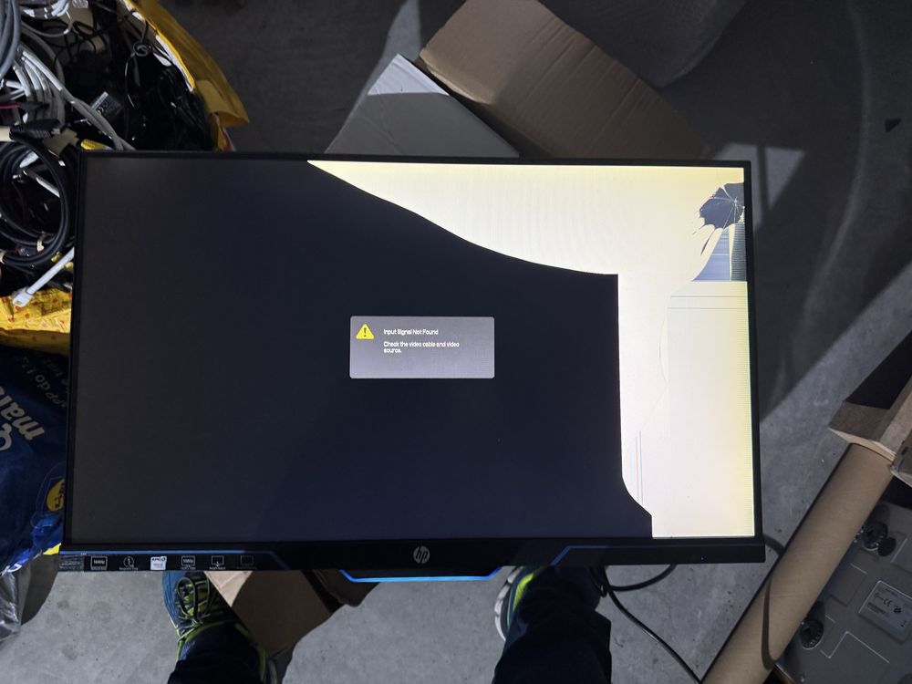 Monitor HP 27mx ecra danificado