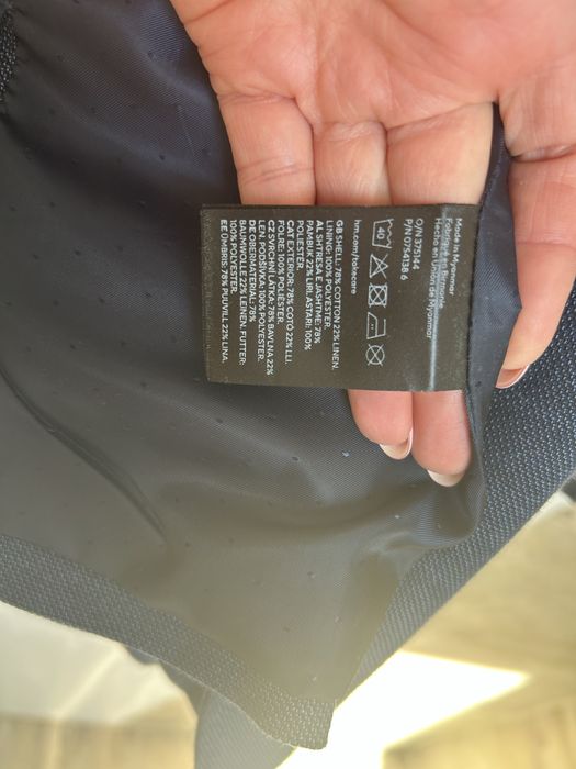 Garnitur Lniany granatowy 164cm H&M