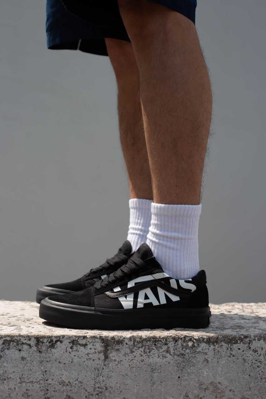 Чоловічі кеди Ванс олд скул Vans Old Skool black white РОЗПРОДАЖ