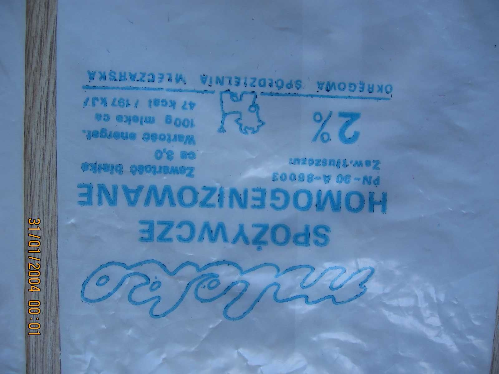 Mleko mleczarnia stare opakowanie mix PRL