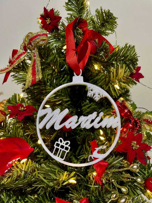 Bola de Natal Personalizada com Nome – Torna a tua árvore única!