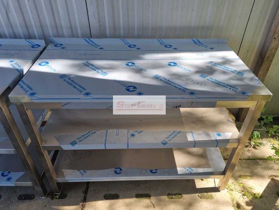 Stół z dwiema półkami 1200x600x850