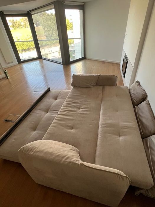 Sofá cama + cama individual com rodas