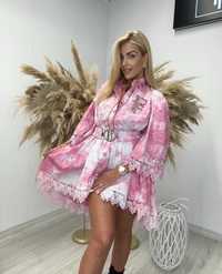 różowa wiązana sukienka Paparazzi Fashion XXL