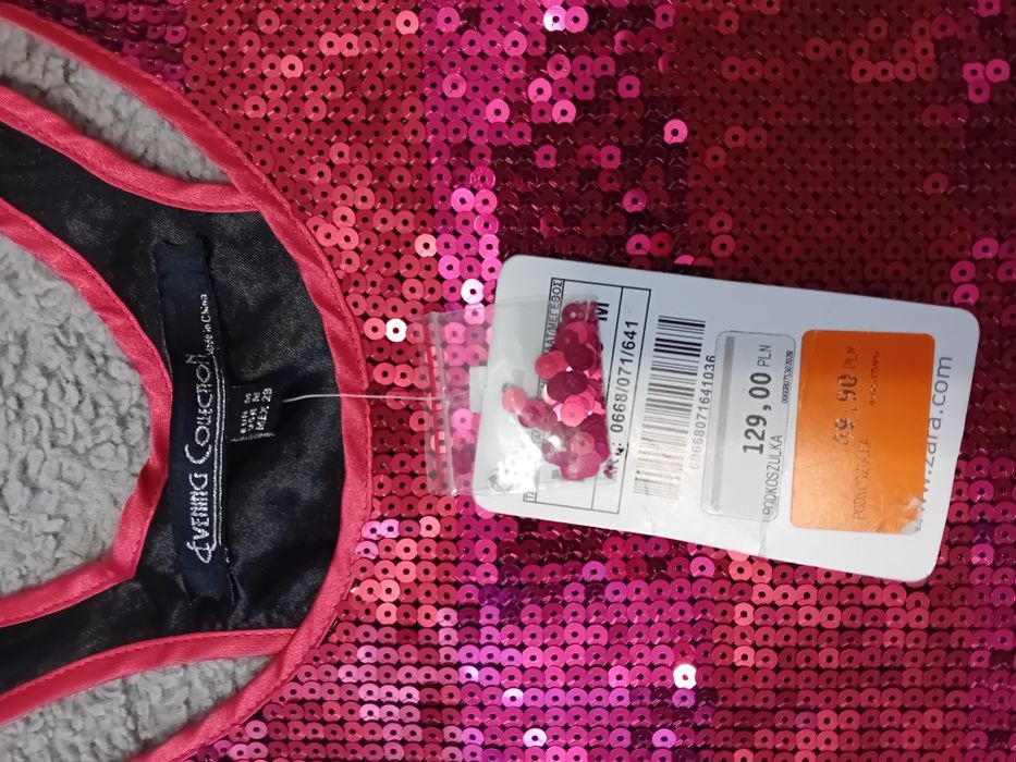 # Zara i w nim Collection podkoszulka cekinowa sukienka Mini