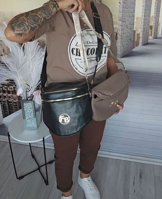 Duża torebka nerka czarna WYPRZEDAŻ