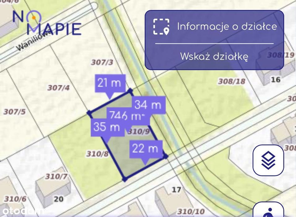 Dopiewo, ul. Kasztanowa – uzbrojona działka z WZ
