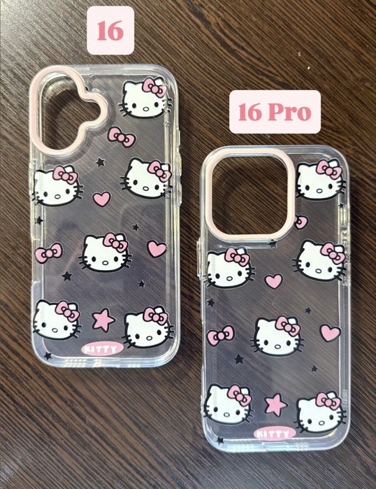 Чохол Hello Kitty iPhone 15, 15 pro, 16, 16 pro прозорий