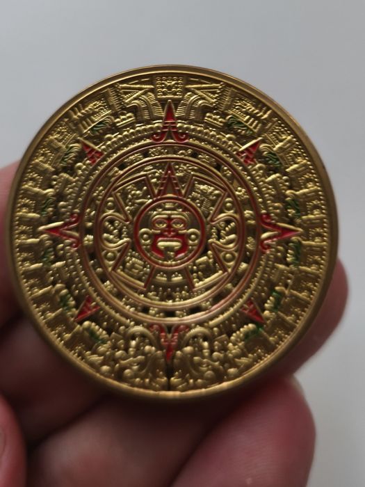 "Камень солнца" Коллекционная сувенирная монета Aztec gold calendar
